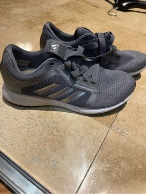 adidas Gray Athletic Trainers with Silver Stripes